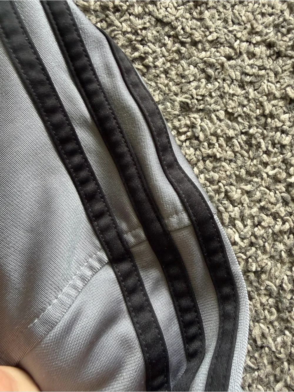 adidas Light Gray Track Jacket with Black Stripes